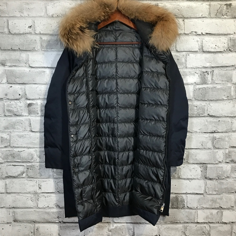 Weekend Max Mara Winter Jacket with Fur trim Hood Size 6 - Picture 2 of 4
